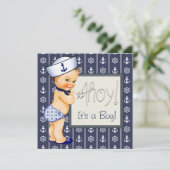 Little Sailor Boy nautisch Baby shower Kaart (Staand voorkant)