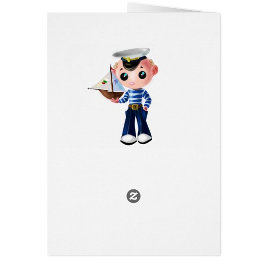 Little Sailor Kids Verjaardag Kaart (Achterkant)