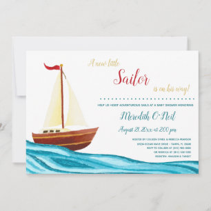 Little Sailor Nautical Baby shower Invitation Kaart