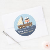 Little Sailor Nautical Baby shower Party Ronde Sticker (Envelop)