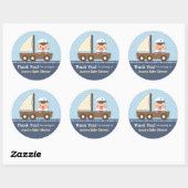 Little Sailor Nautical Baby shower Party Ronde Sticker (Vel)