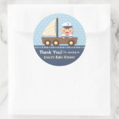 Little Sailor Nautical Baby shower Party Ronde Sticker (Tas)