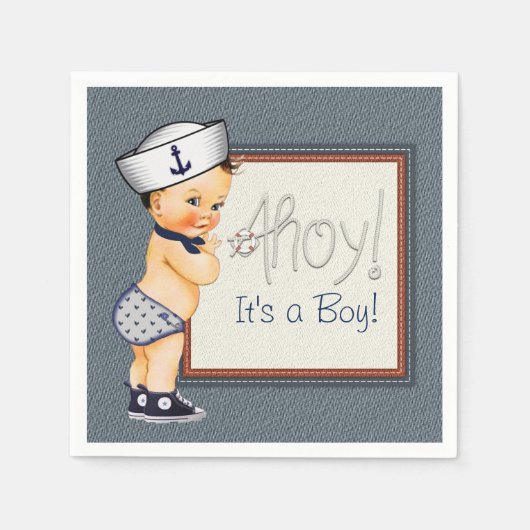 Little Sailor Nautical Baby shower Servet (Voorkant)
