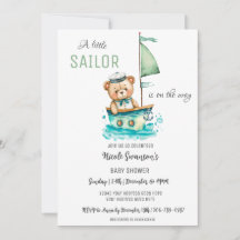 Little Sailor Nautical Beer Baby shower Uitnodigin