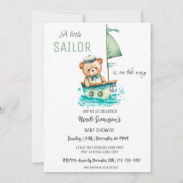 Little Sailor Nautical Beer Baby shower Uitnodigin Kaart