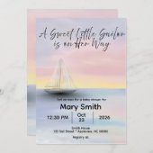Little Sailor on Her Way Baby shower Invite Kaart (Voorkant / Achterkant)