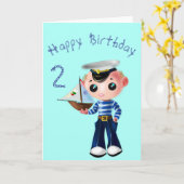 Little Sailor Verjaardag Kaart - Gepersonaliseerd (Gele Bloem)