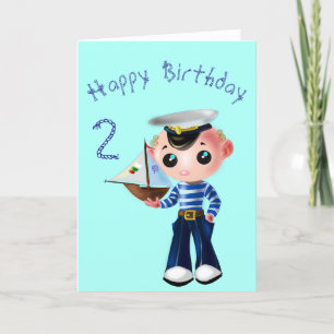 Little Sailor Verjaardag Kaart - Gepersonaliseerd