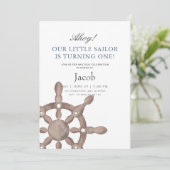 Little Sailor verjaardagsuitnodiging Kaart (Staand voorkant)