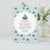 Little Sailships Invitation Kaart (Staand voorkant)