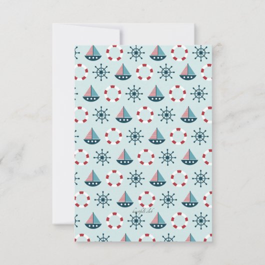 Little Sailships Invitation Kaart (Achterkant)