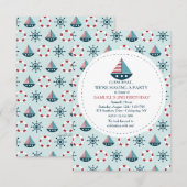 Little Sailships Invitation Kaart (Voorkant / Achterkant)