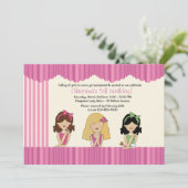 Little Salon Beauties Spa Invitation Kaart (Staand voorkant)