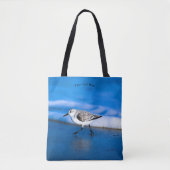 Little Sanderling Bird beroemd gemaakt door Zee Tote Bag (Voorkant)