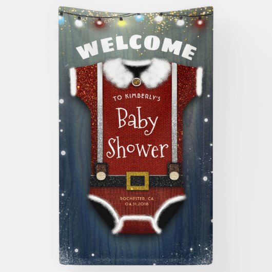 Little Santa Baby Bodysuit Winterdouche Welkom Spandoek (Verticaal)