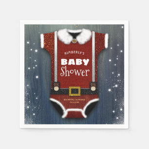 Little Santa Bodysuit Winter Baby shower Servet