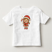 Little Santa Girl with Candy Cane Kinder Shirts (Voorkant)