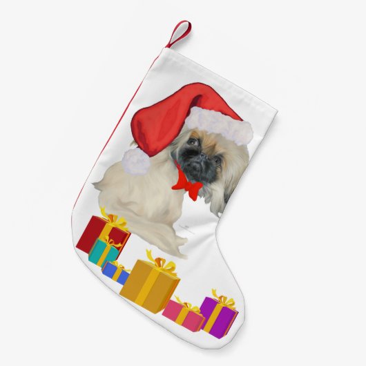 Little Santa Pekingese Kleine Kerstsok (Voorkant (Hangend))