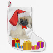 Little Santa Pekingese Kleine Kerstsok (Voorkant)