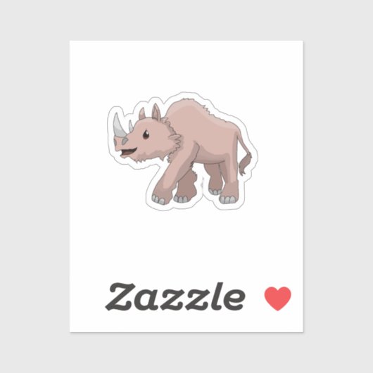 Little Sascha wolharige neushoorn Sticker (Vel)
