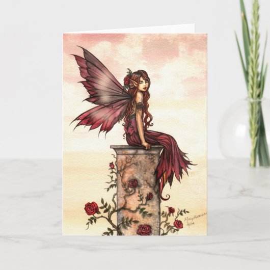Little Scarlet Roos Fairy Kaart (Voorkant)