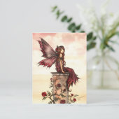 Little Scarlet Rose Fairy Ansichtkaart Briefkaart (Staand voorkant)
