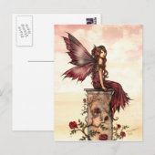 Little Scarlet Rose Fairy Ansichtkaart Briefkaart (Voorkant / Achterkant)