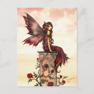 Little Scarlet Rose Fairy Ansichtkaart Briefkaart