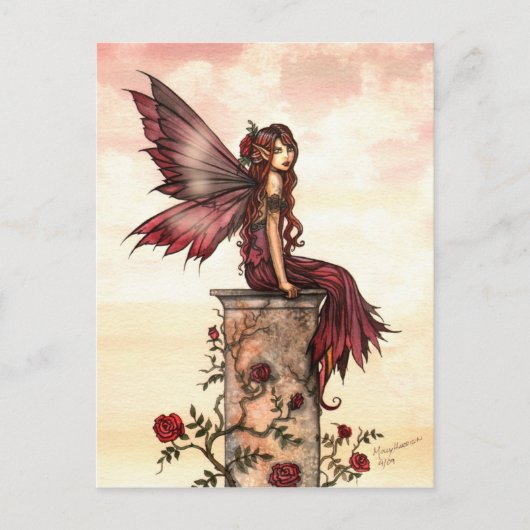 Little Scarlet Rose Fairy Ansichtkaart Briefkaart (Voorkant)
