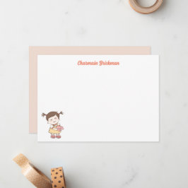Little schattig baby meisje notitiekaartje