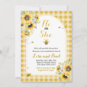 Little Schattige Bee Gender Reveal Invitation Kaart (Voorkant)