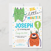Little Schattige Monster Verjaardagsfeestje Kaart (Voorkant)