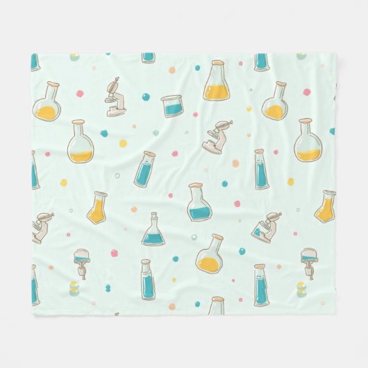 Little Scientist at Work” Cute Kids Science Fleece Deken (Voorkant (Horizontaal))