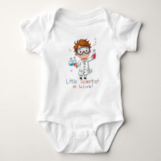 Little Scientist at Work” Cute Kids Science  Romper (Voorkant)