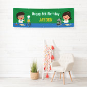 Little Scientists Kids Verjaardagsfeest Banner (Insitu)