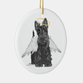 Little Scottie Angel Keramisch Ornament (Rechts)