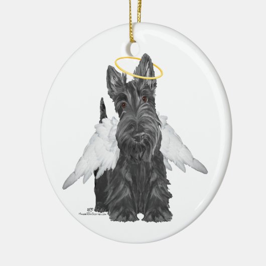 Little Scottie Angel Keramisch Ornament (Links)