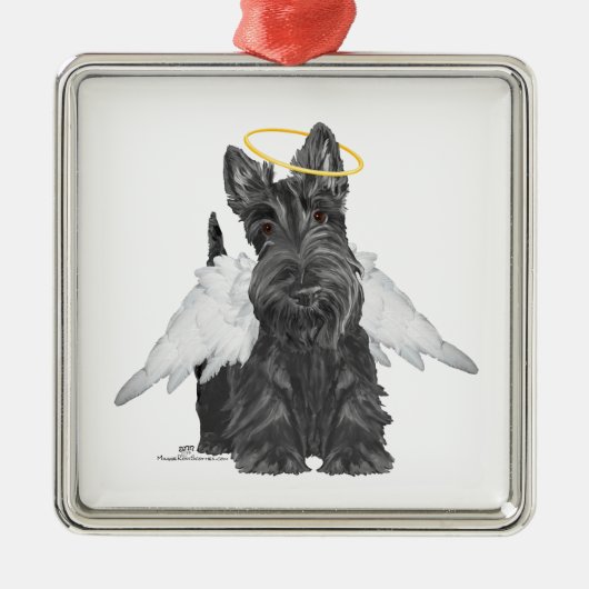 Little Scottie Angel Metalen Ornament (Voorkant)