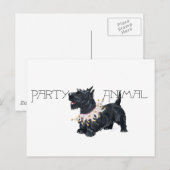 Little Scottie Party Animal Uitnodiging Briefkaart (Voorkant / Achterkant)