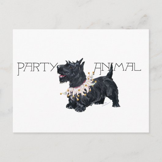 Little Scottie Party Animal Uitnodiging Briefkaart (Voorkant)
