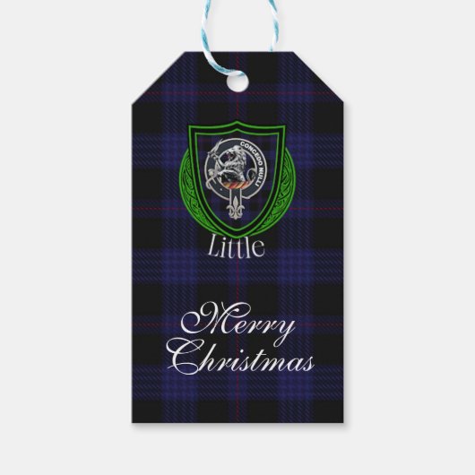 Little Scottish Clan Tartan & Crest Cadeaulabel (Voorkant)