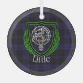 Little Scottish Clan Tartan & Crest Glas Ornament (Voorkant)