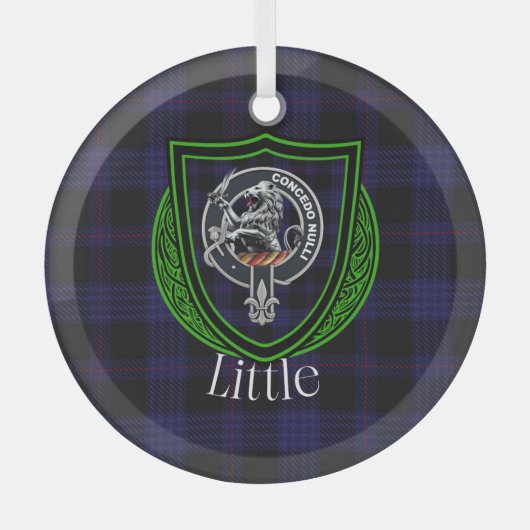 Little Scottish Clan Tartan & Crest Glas Ornament (Voorkant)