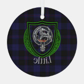 Little Scottish Clan Tartan & Crest Glas Ornament (Achterkant)