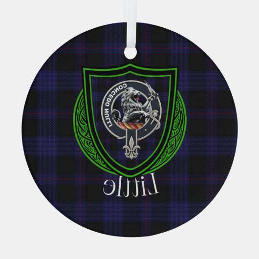 Little Scottish Clan Tartan & Crest Glas Ornament (Achterkant)
