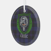 Little Scottish Clan Tartan & Crest Glas Ornament (Voorkant links)