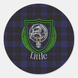 Little Scottish Clan Tartan & Crest Ronde Sticker