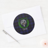 Little Scottish Clan Tartan & Crest Ronde Sticker (Envelop)