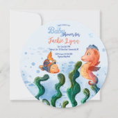 Little Seahorse Baby shower Invitation Kaart (Voorkant)