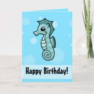 Little Seahorse Birthday card Kaart
